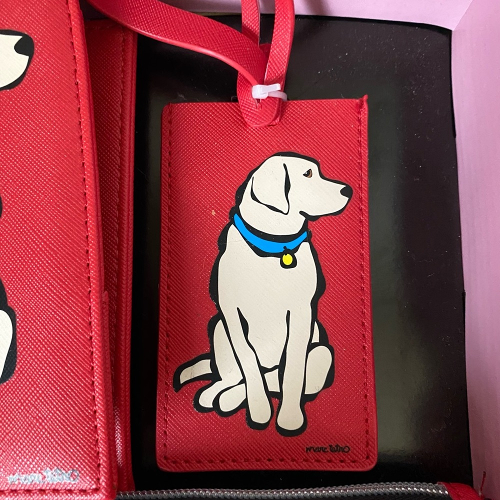 Marc Tetro Golden Retriever Travel Set Makeup Bag, Passport Holder, Luggage Tag - Picture 2 of 7